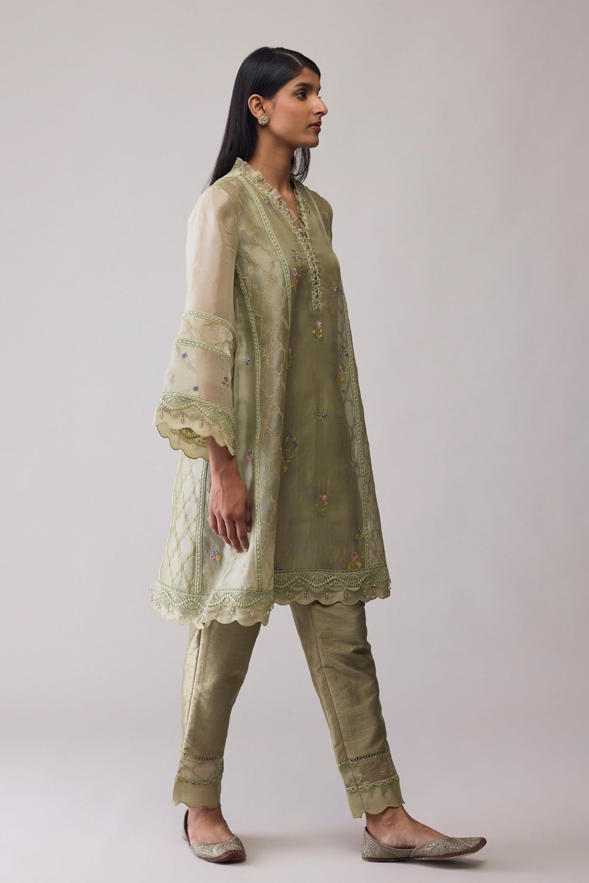 Farida Green Kurta Set