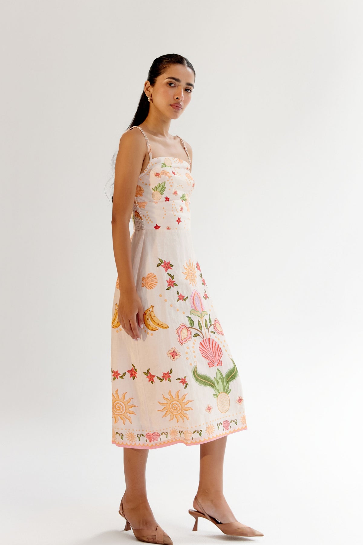Seashell Ecru Valentina Midi Dress