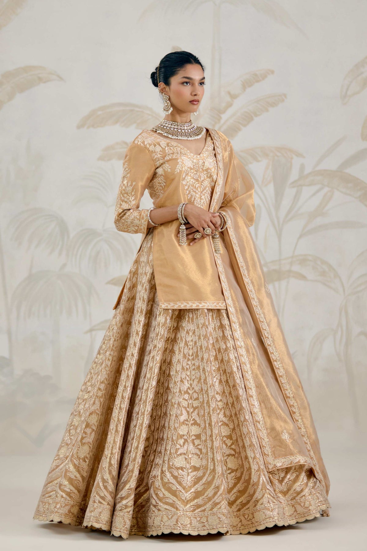Gold Kurta-lehenga Set