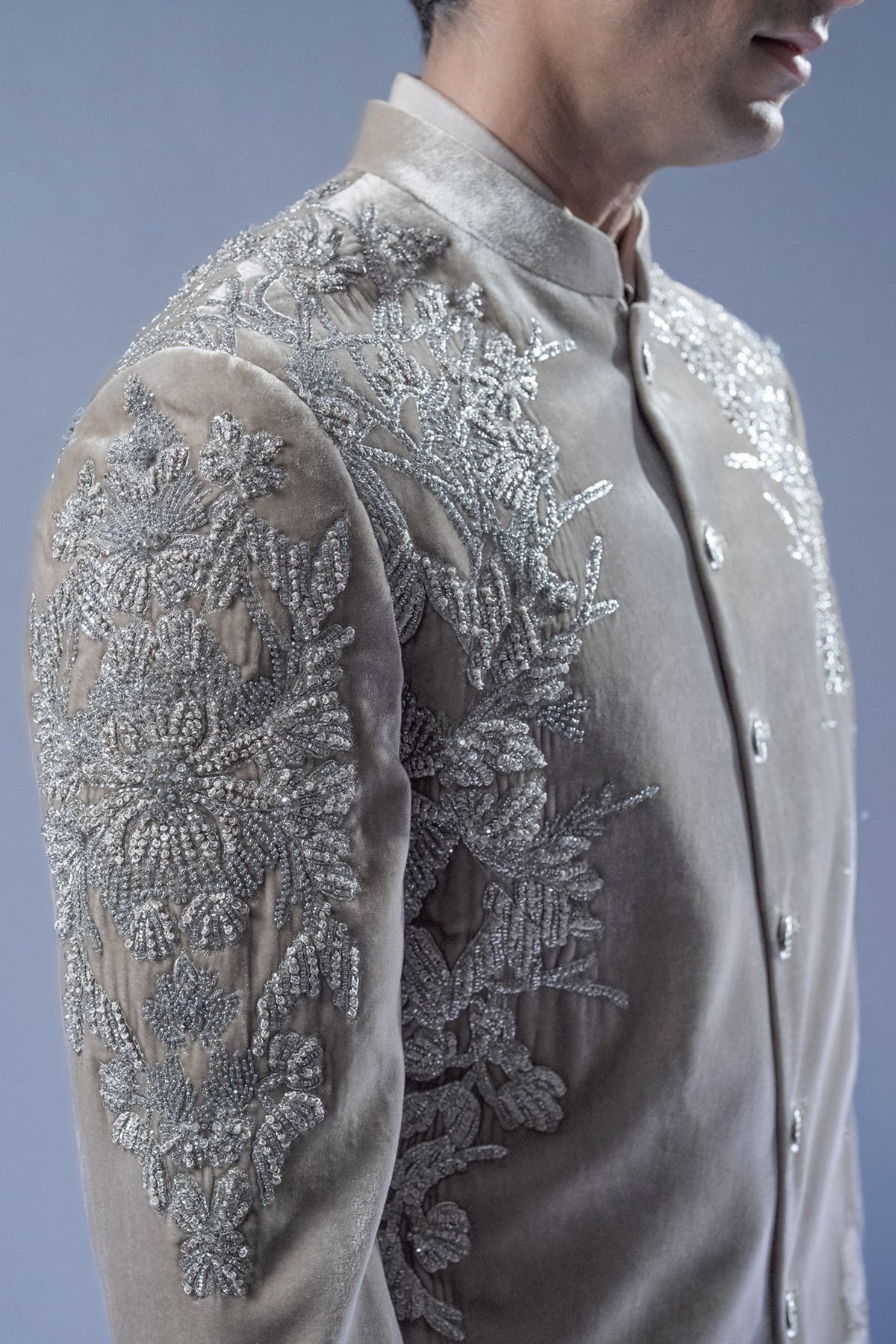Velour Crest Sherwani