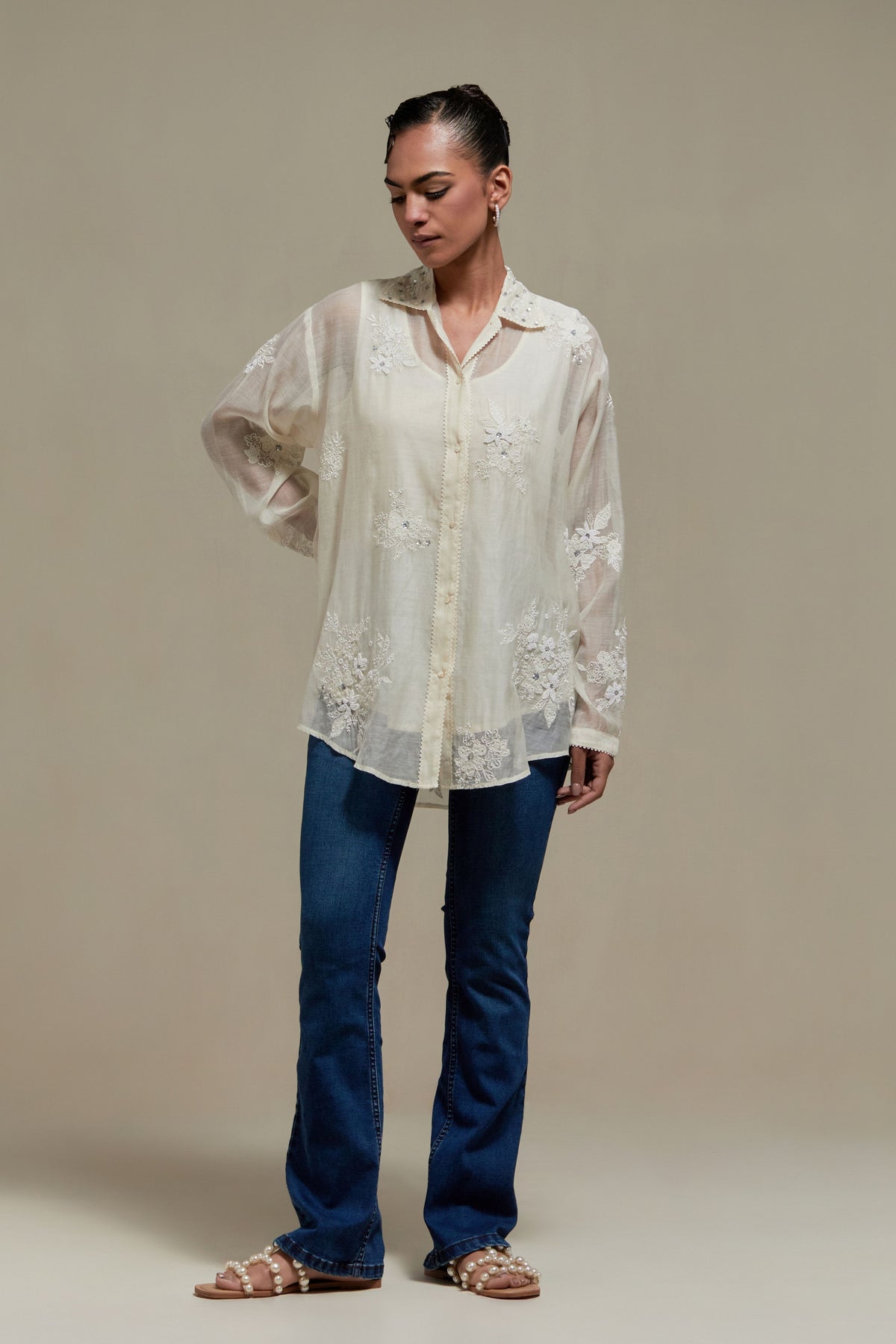 Off White Cotton Shirt