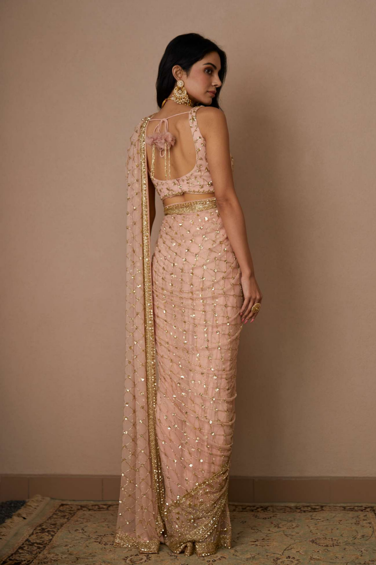 Blush Pink Saree Set
