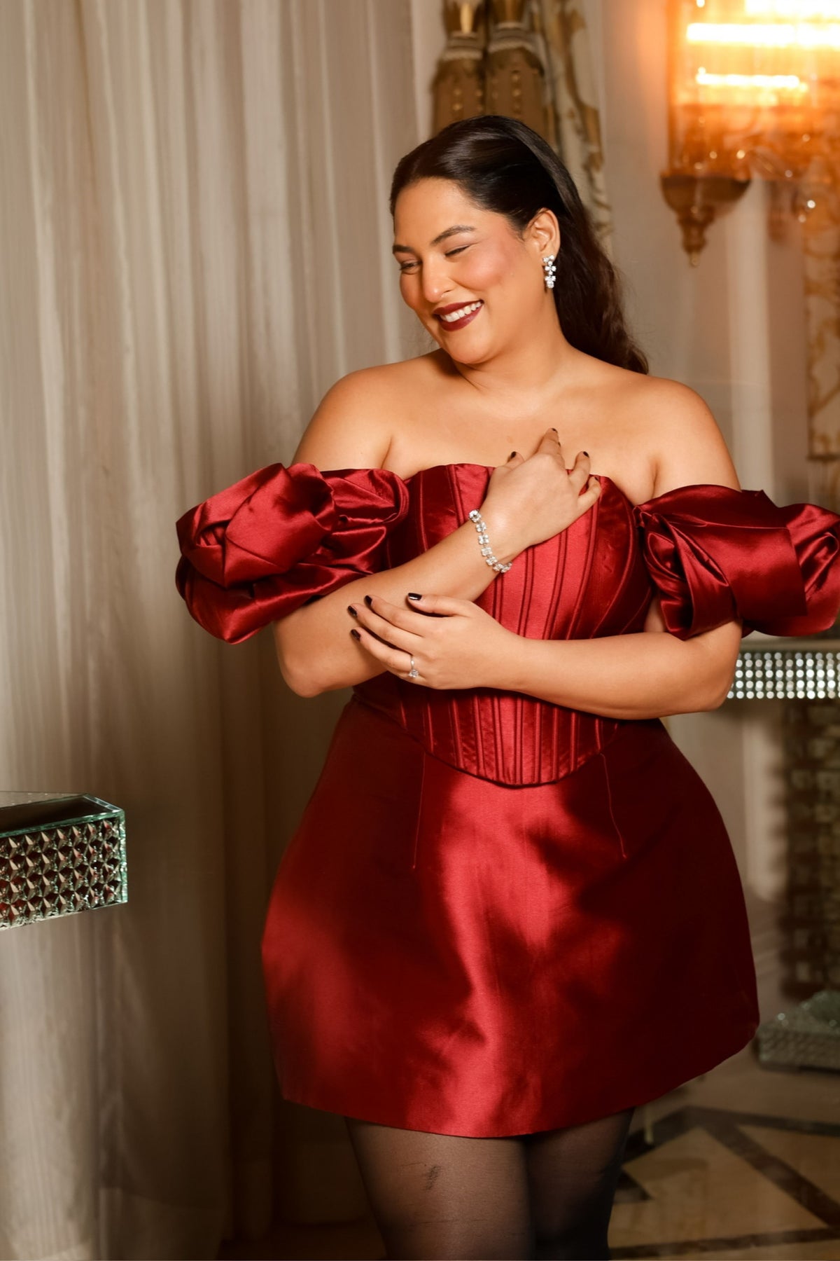 Off Shoulder Foam Dress