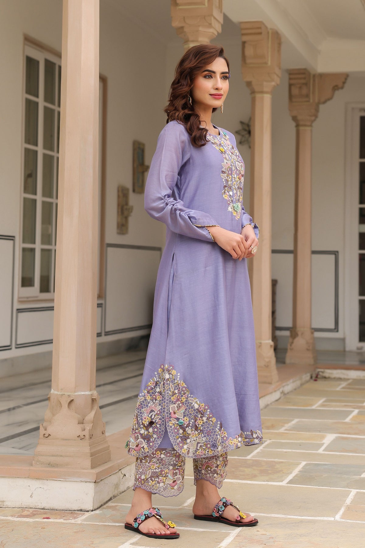 Gulzar Lilac Farshi Kurta Set