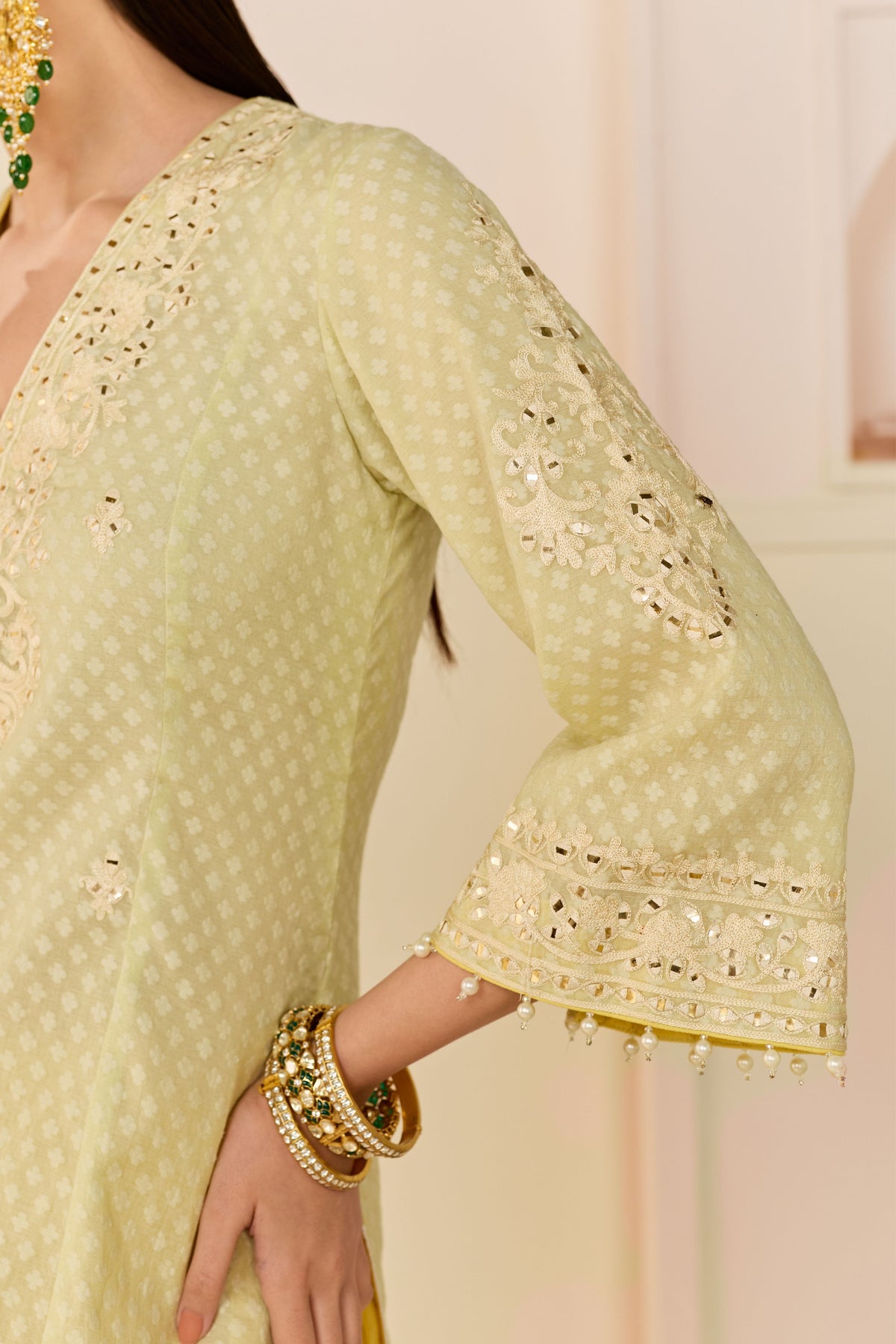 Ruhani Mint Green Skirt Set