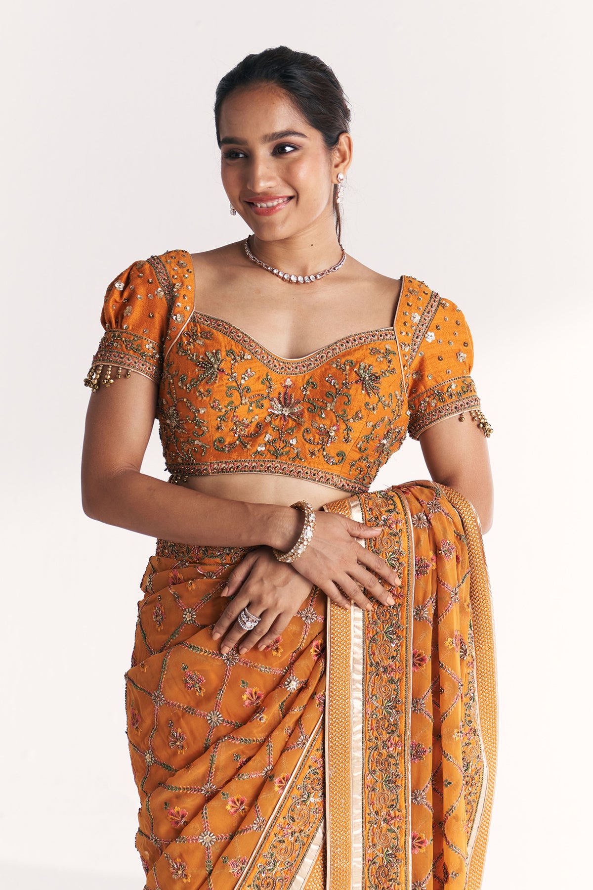Kaira Mustard Saree