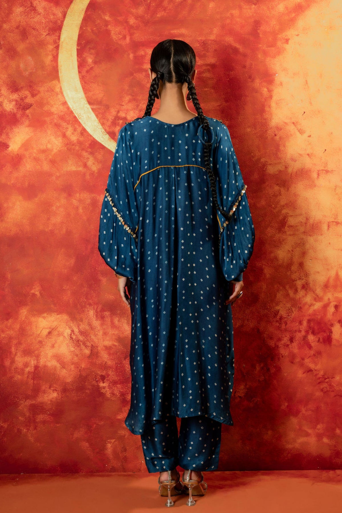Hira Indigo Kaftan Set
