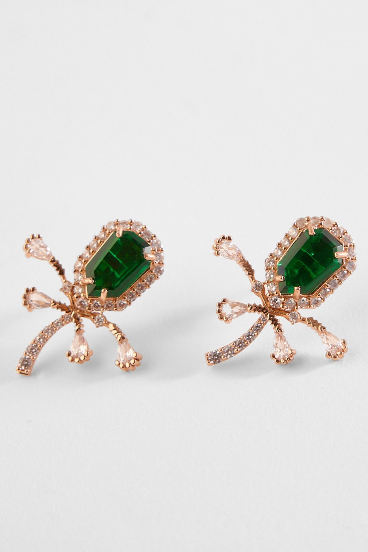The Faena Mini Stud Earrings in Emerald Green