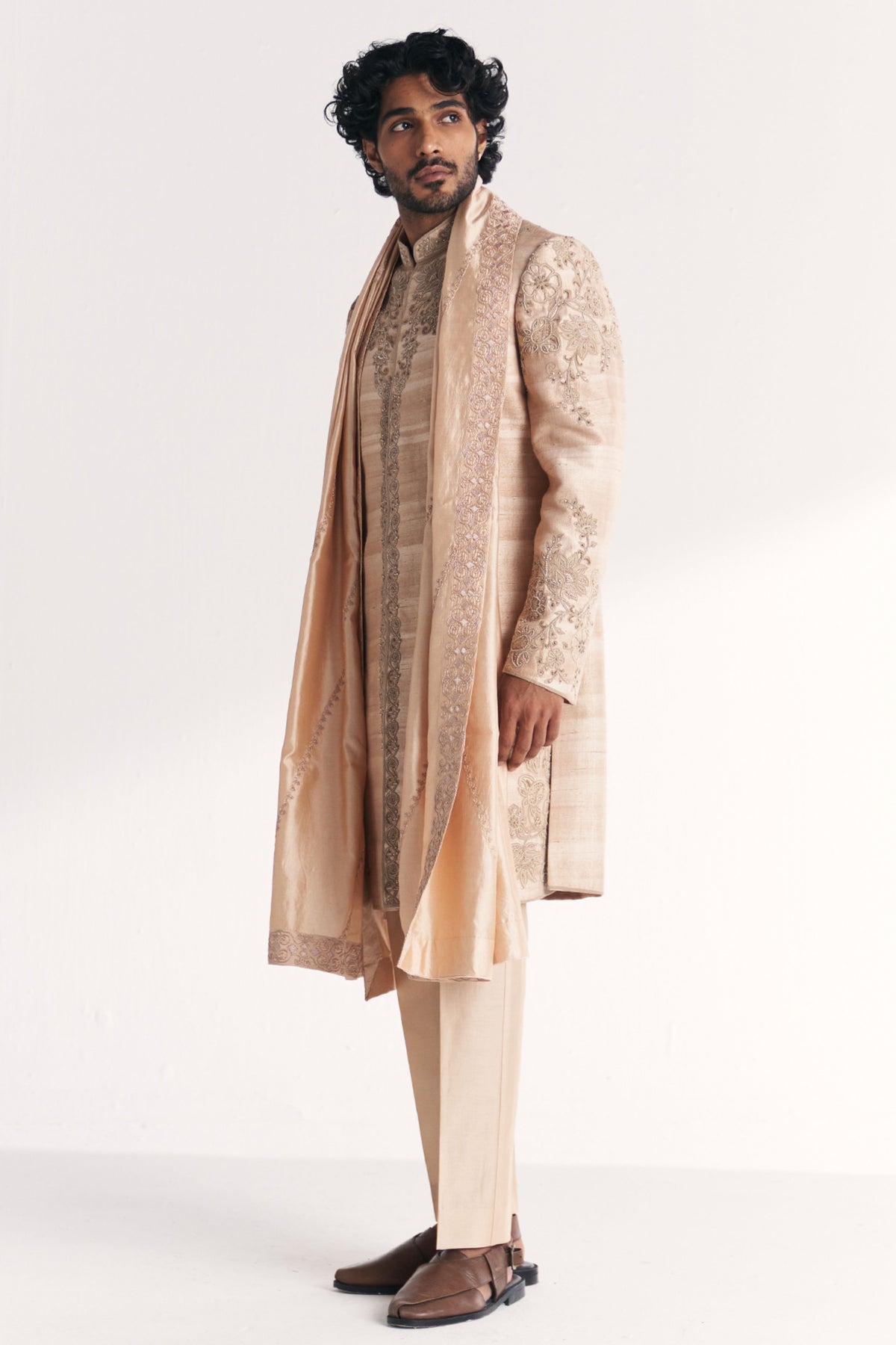 Utsav Ivory Achkan Set