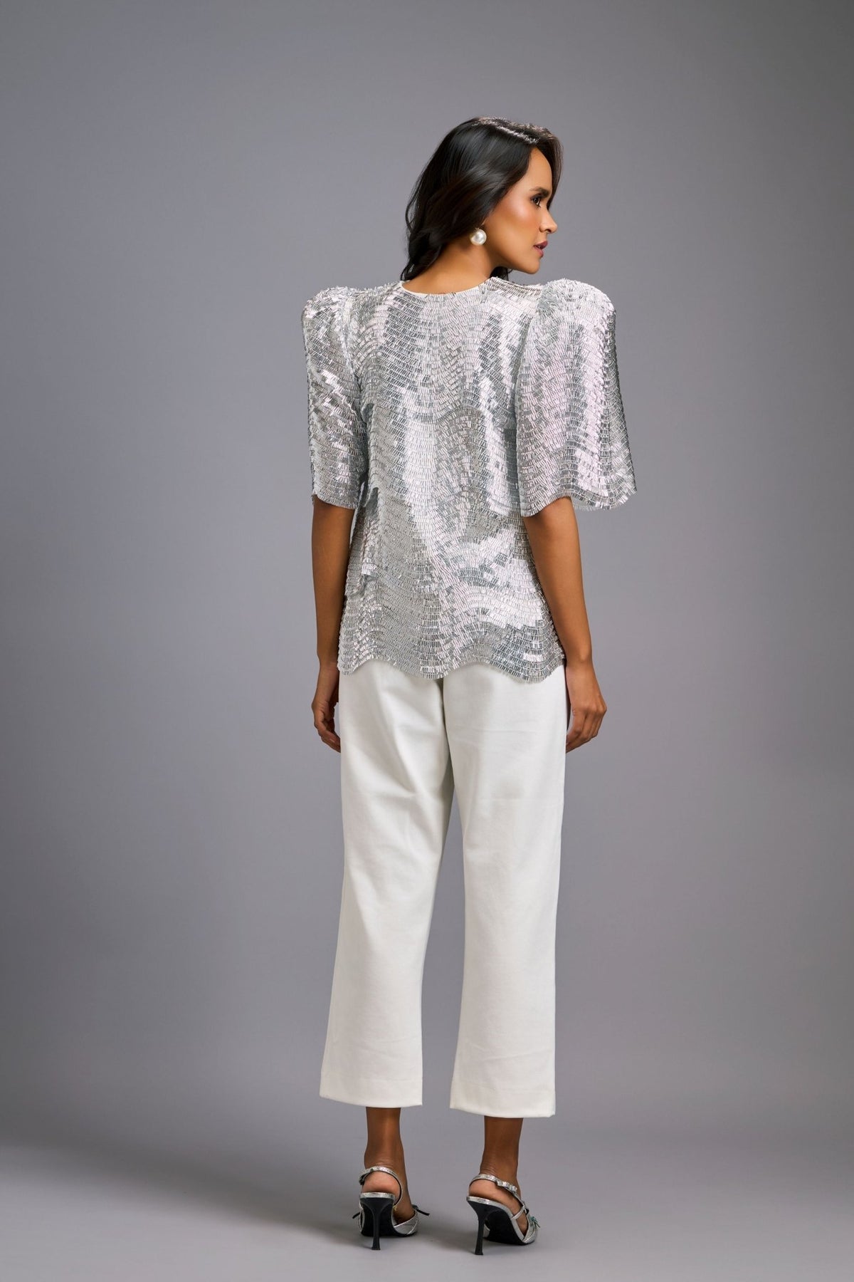 Sculptural Silver Co - ord Set - Deepika Arora - Elahe