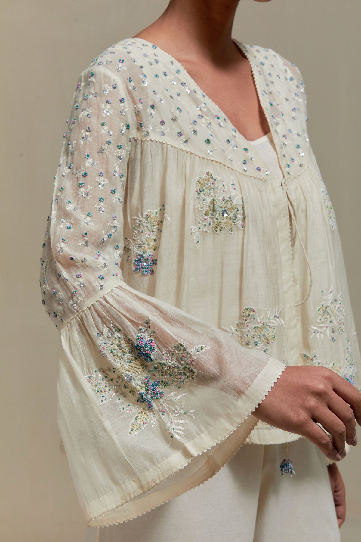 Blue Chanderi Top