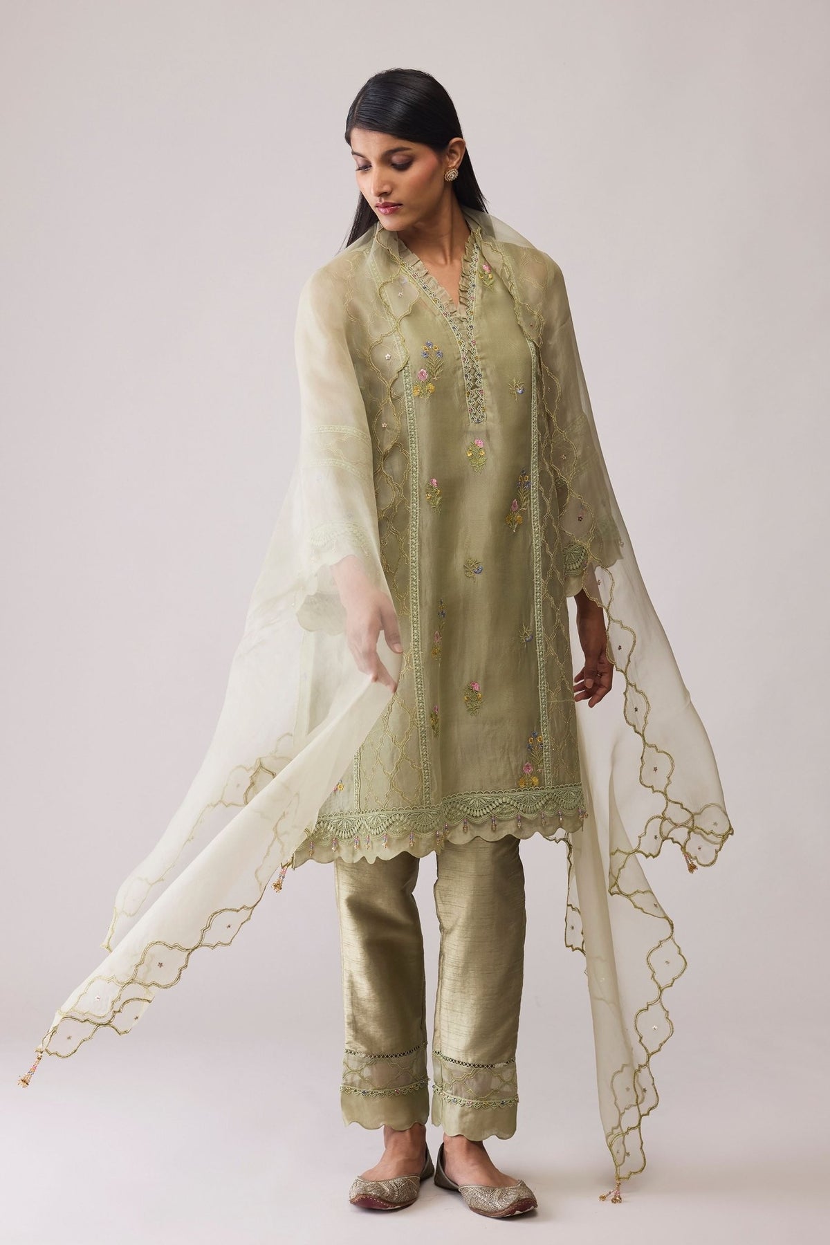 Farida Green Kurta Set