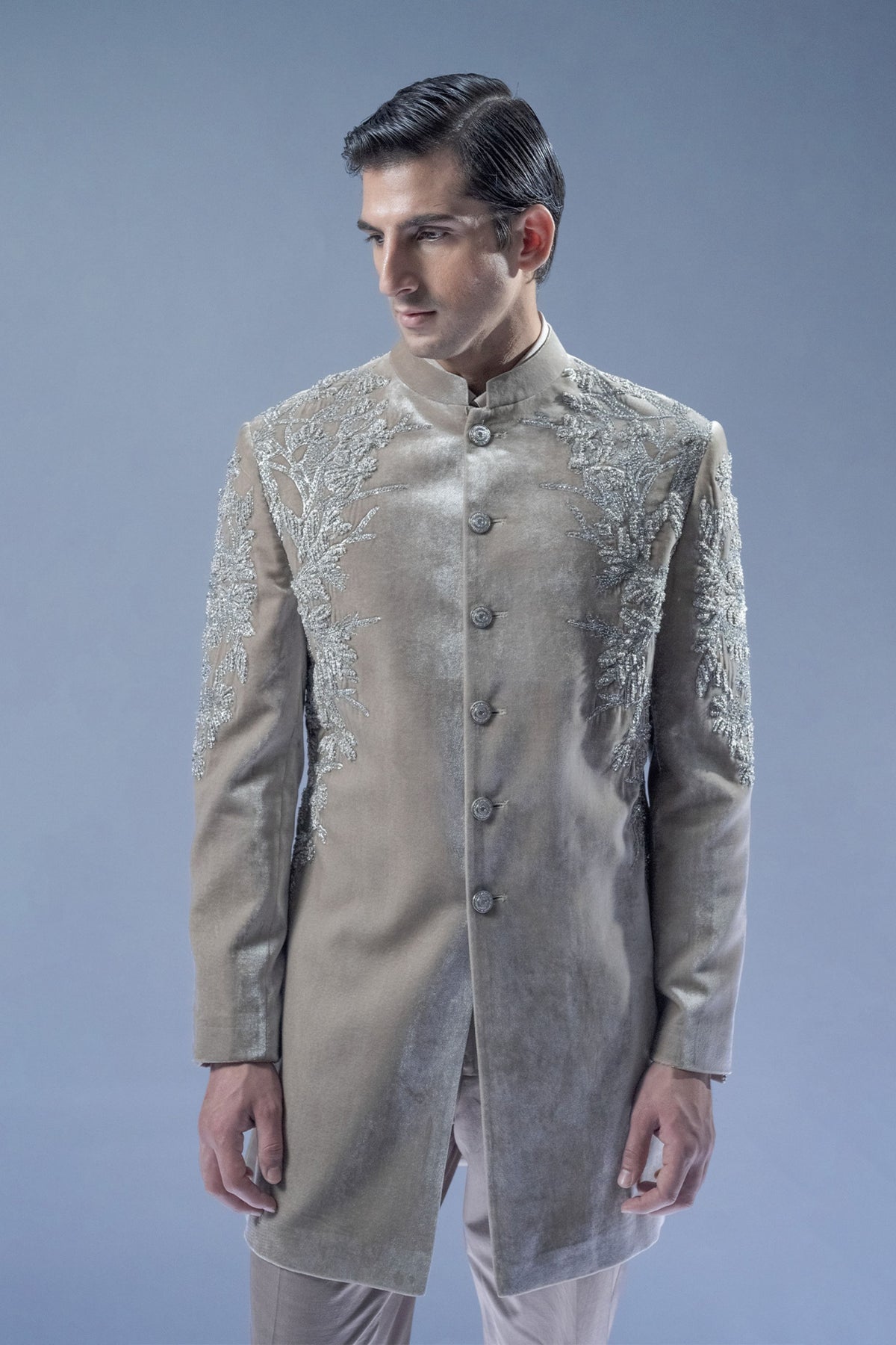 Velour Crest Sherwani
