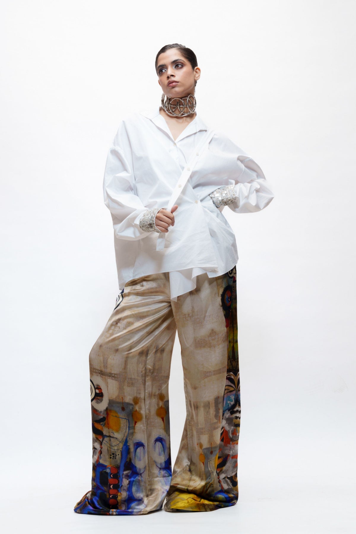 Embroidered Cuff Shirt