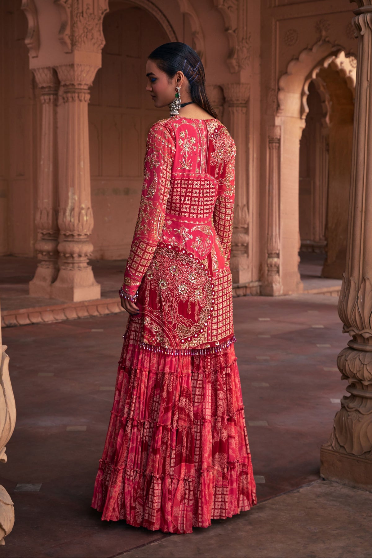 Maroon Highlighted Kurti Set