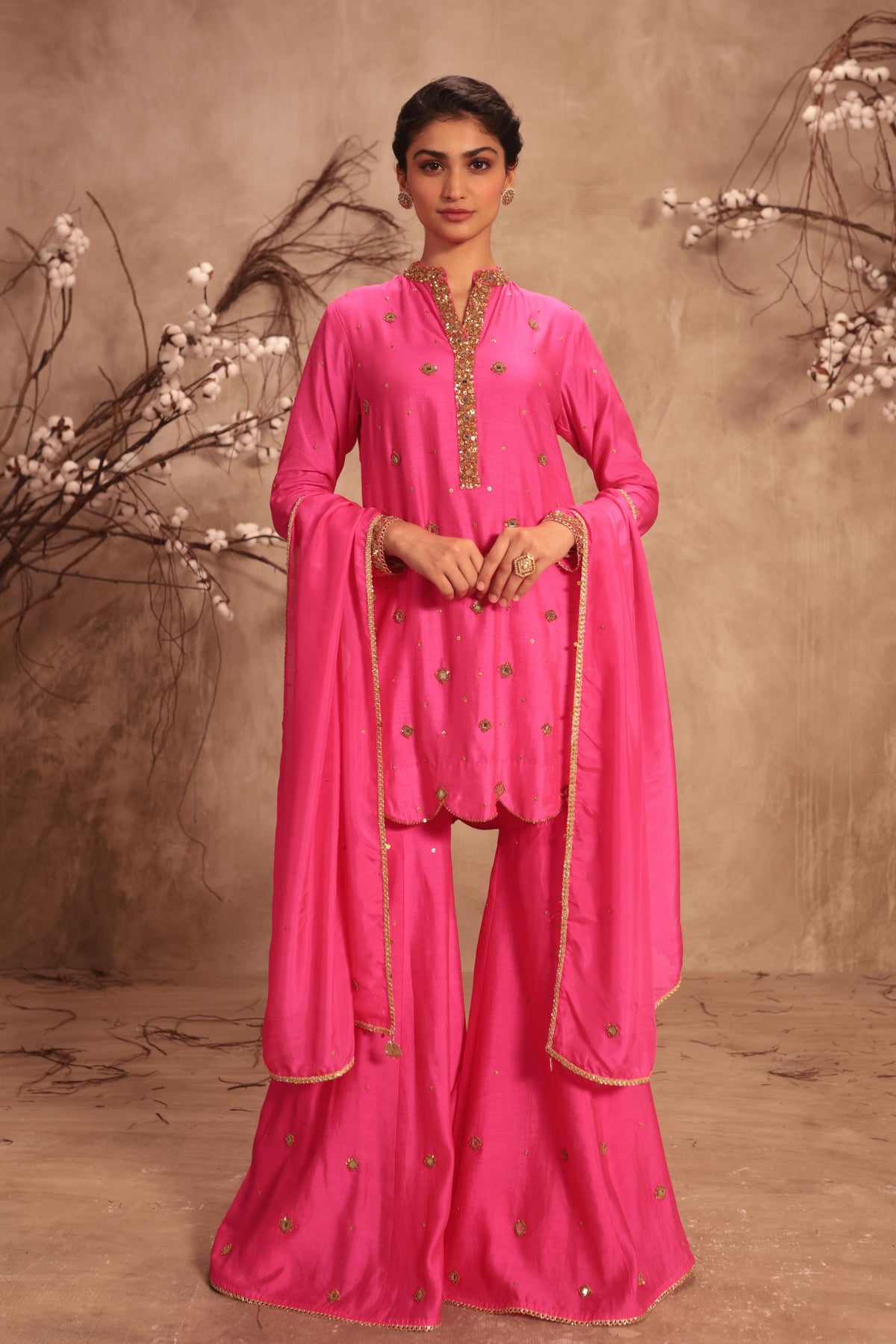 Hot Pink Sharara Set