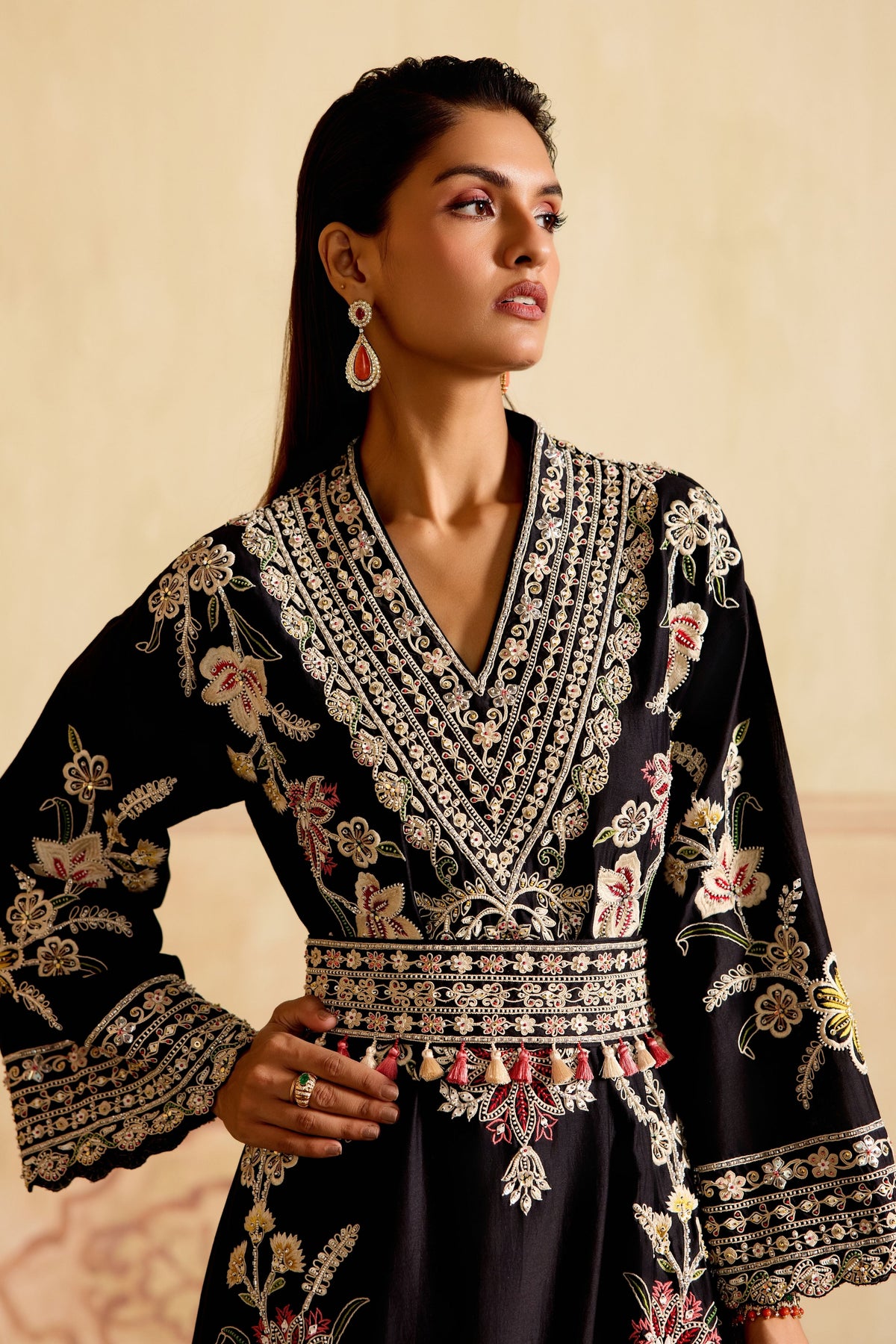 Black Embroidered Dress