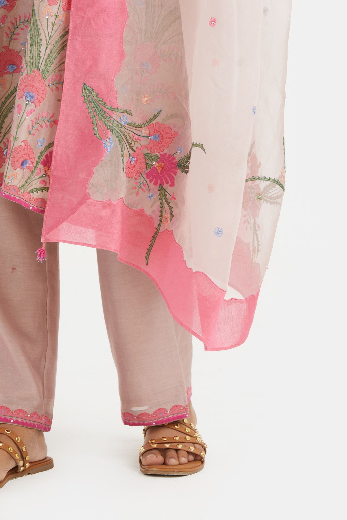 Lilac Silk Chanderi Kurta Set