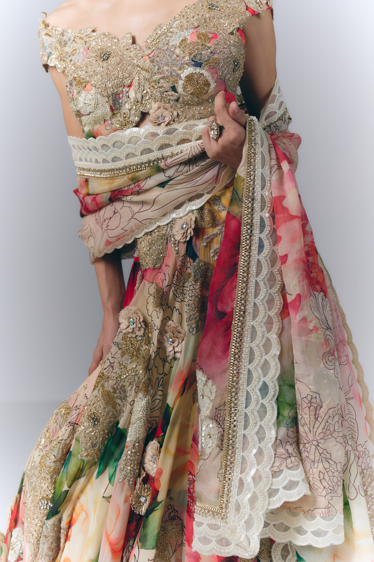 Multicolored Lehenga Set