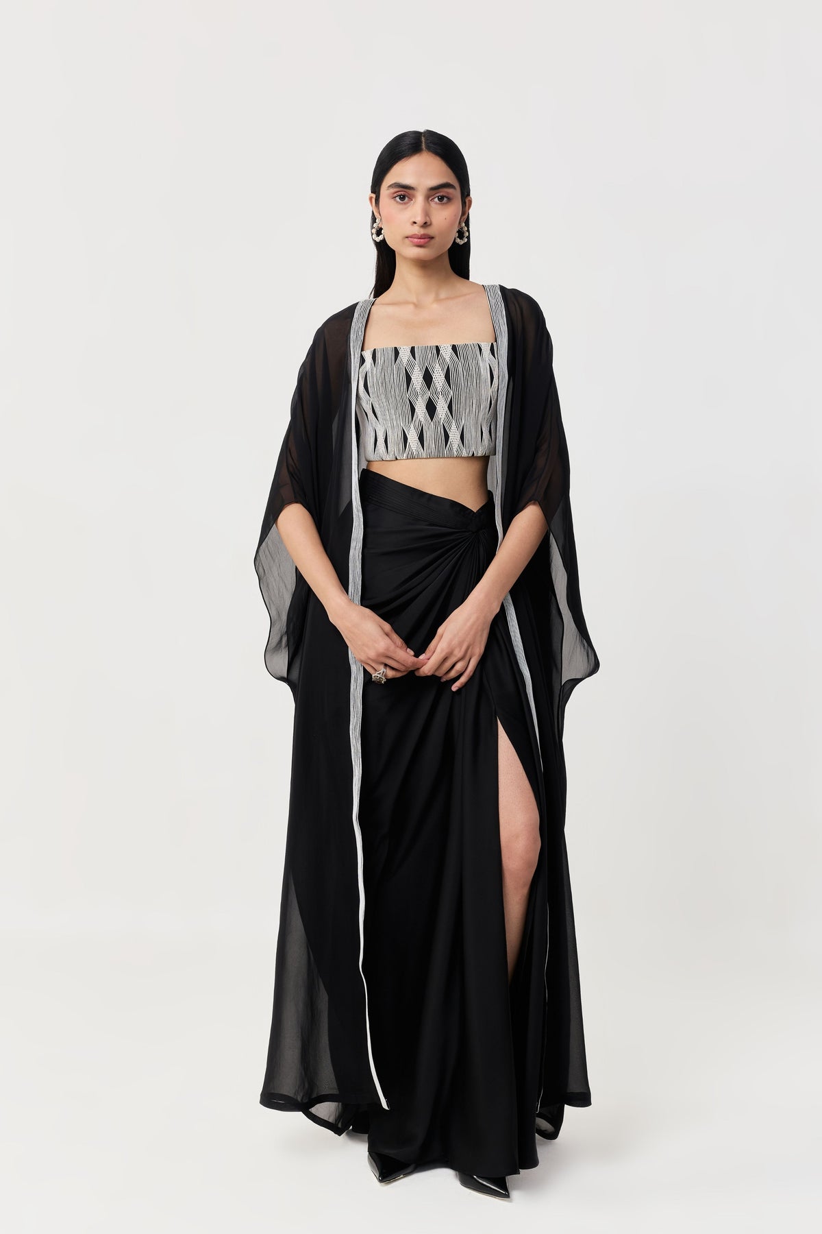 Entwined Corded Black And White Bustier