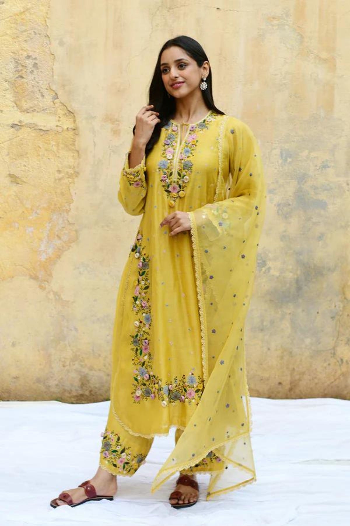 Yellow Orchid Heavy Kurta Set