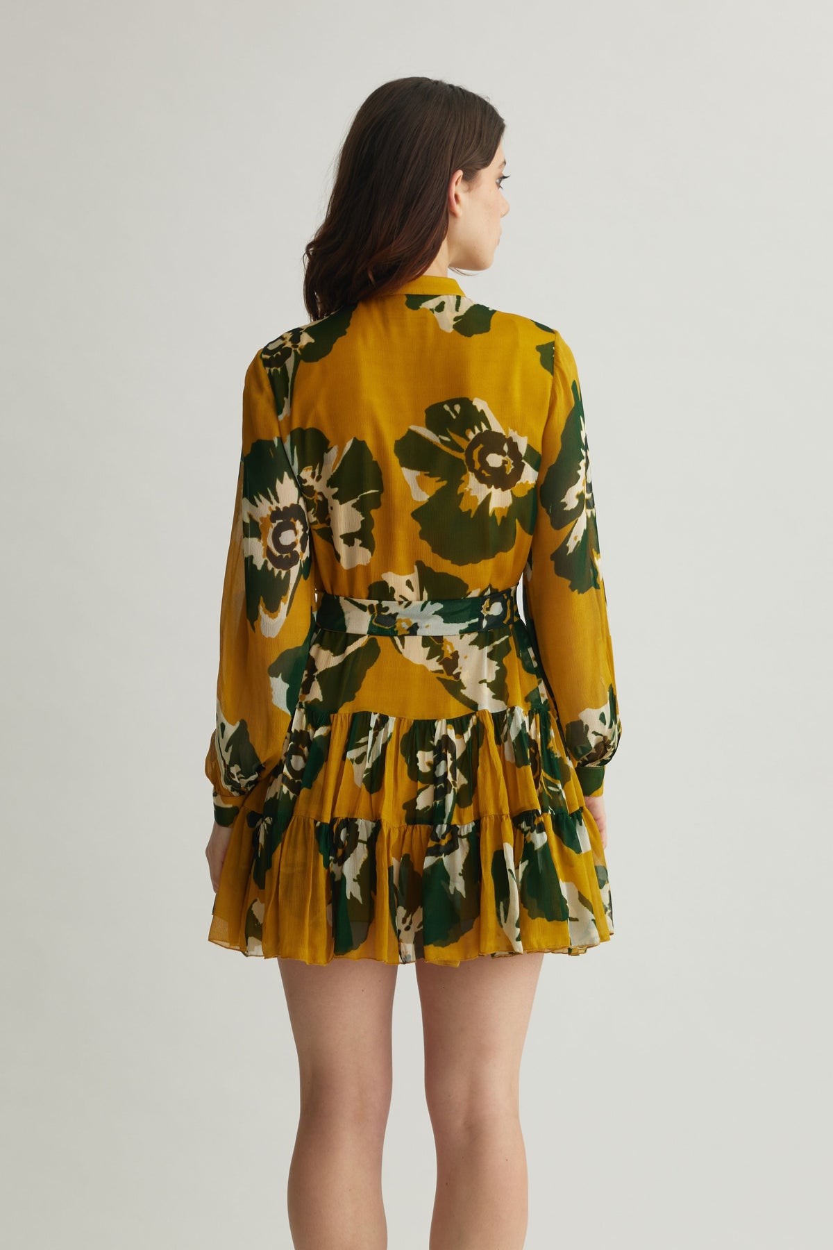 Green Floral Short Dress