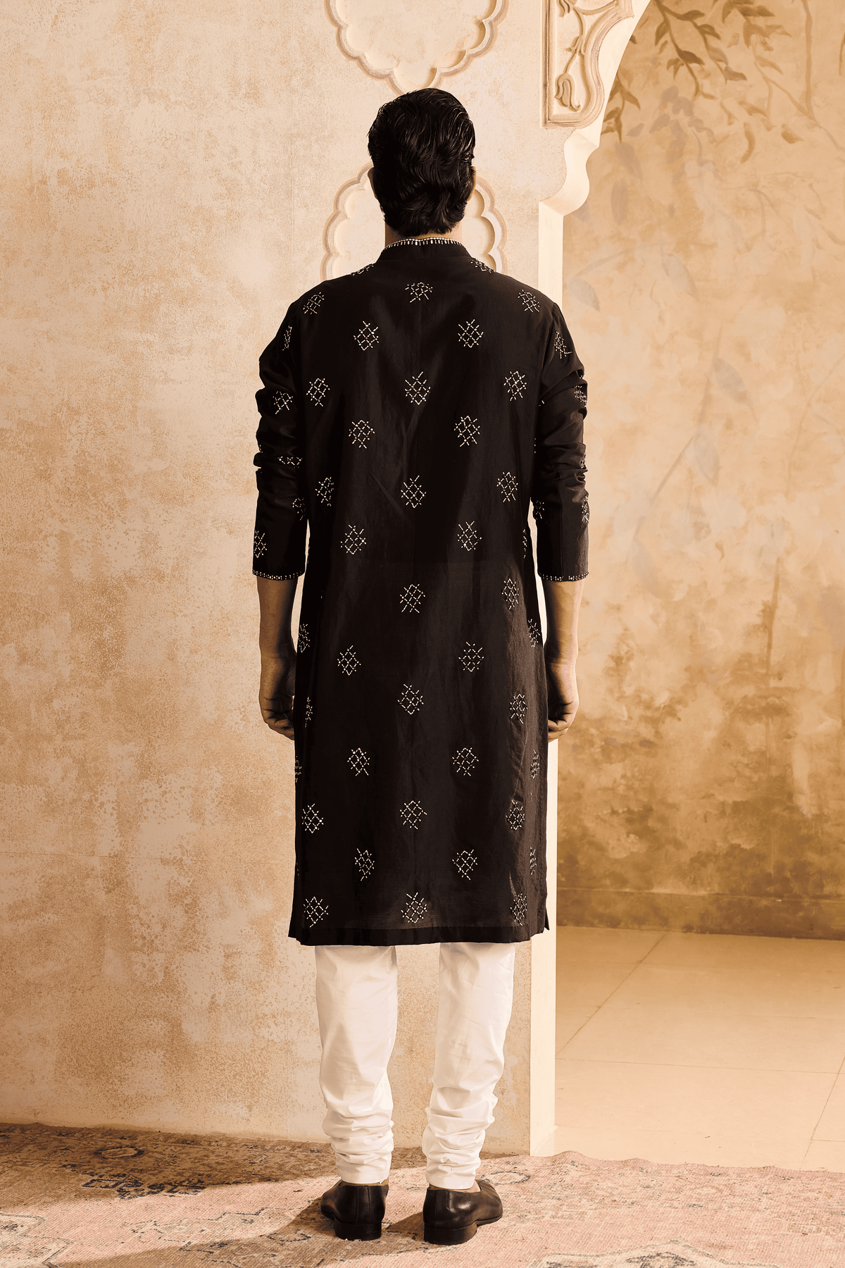 Embroidered Black Kurta Set