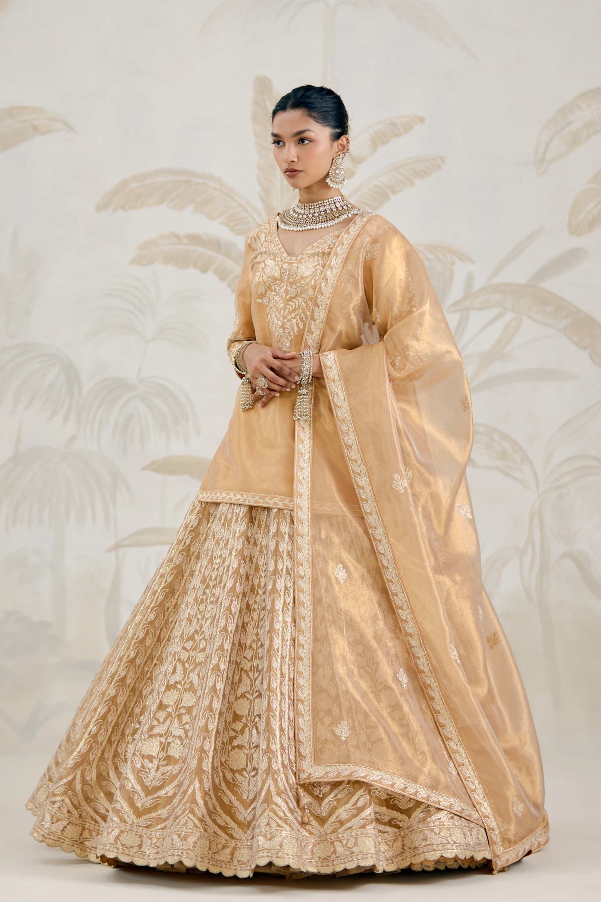 Gold Kurta-lehenga Set