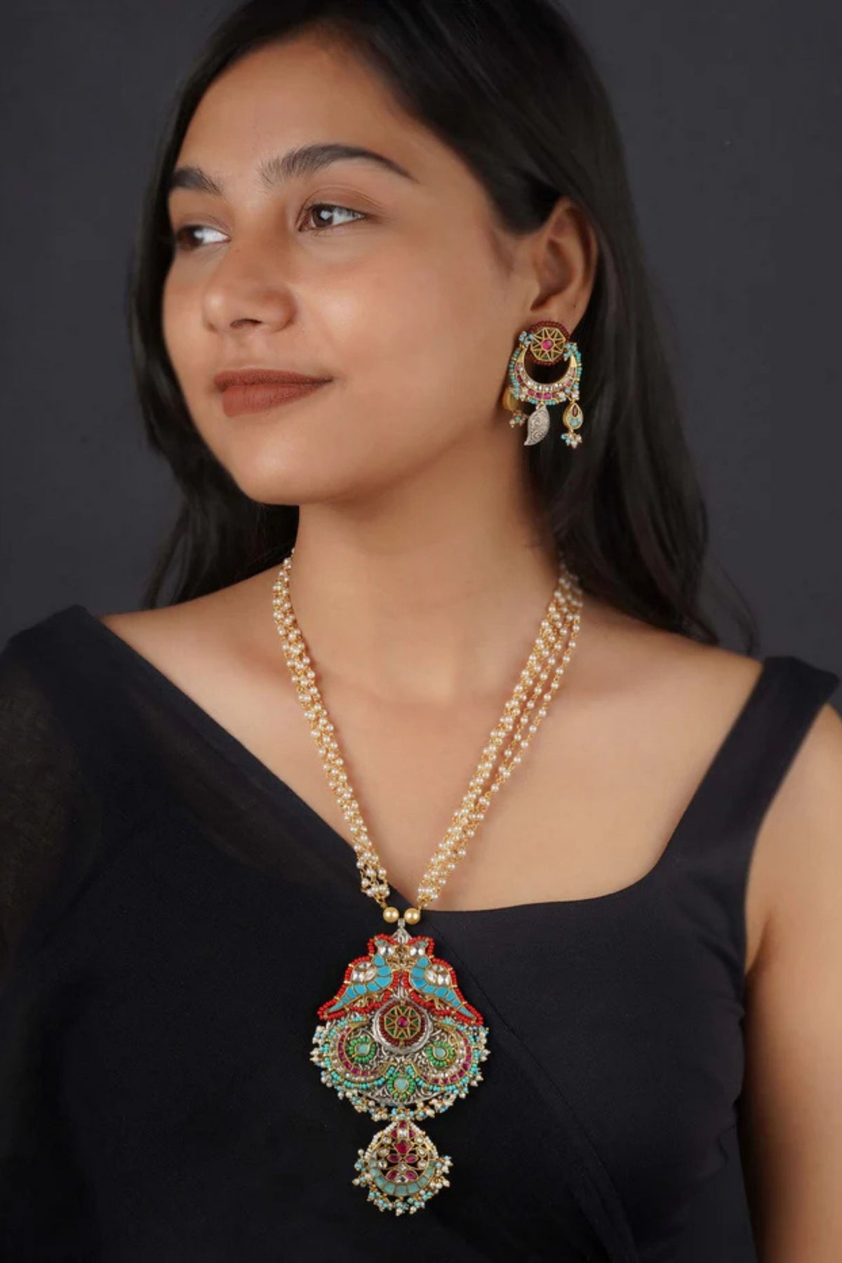 Multicolor Tribal Necklace Set