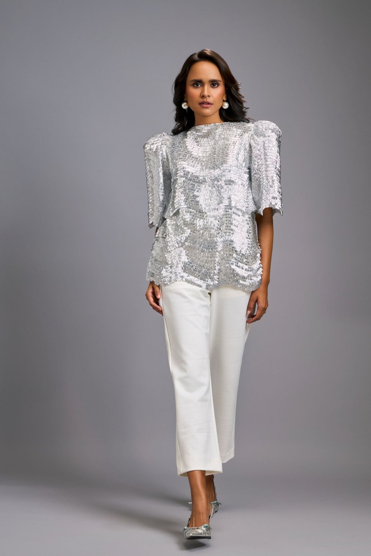 Sculptural Silver Co - ord Set - Deepika Arora - Elahe