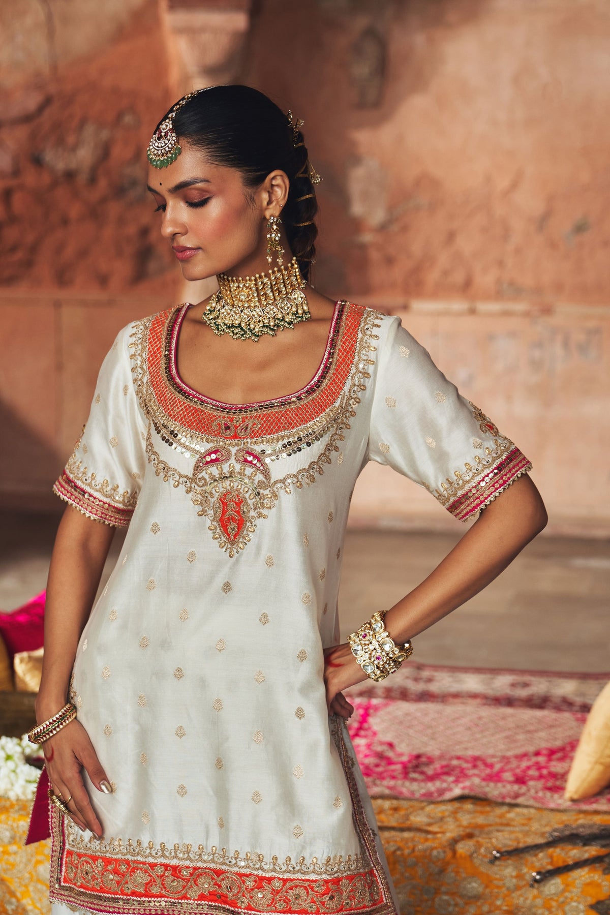 Samreen Ivory Sharara Set