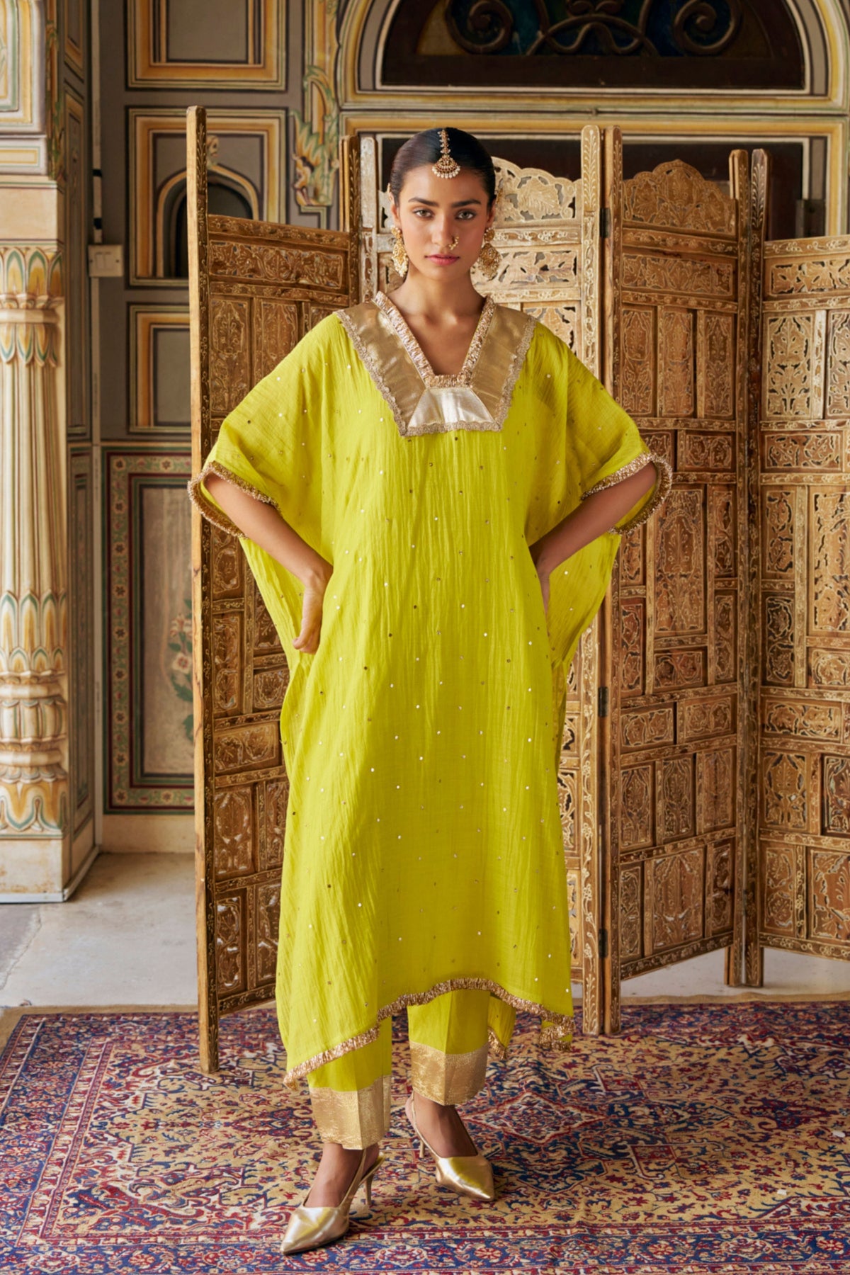 Citron Glass Kaftan Set