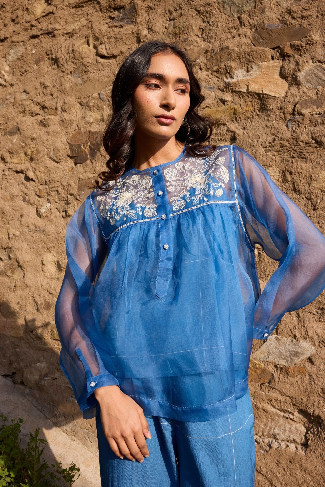 Sheer Organza Yoke Top - Ayaka - Elahe