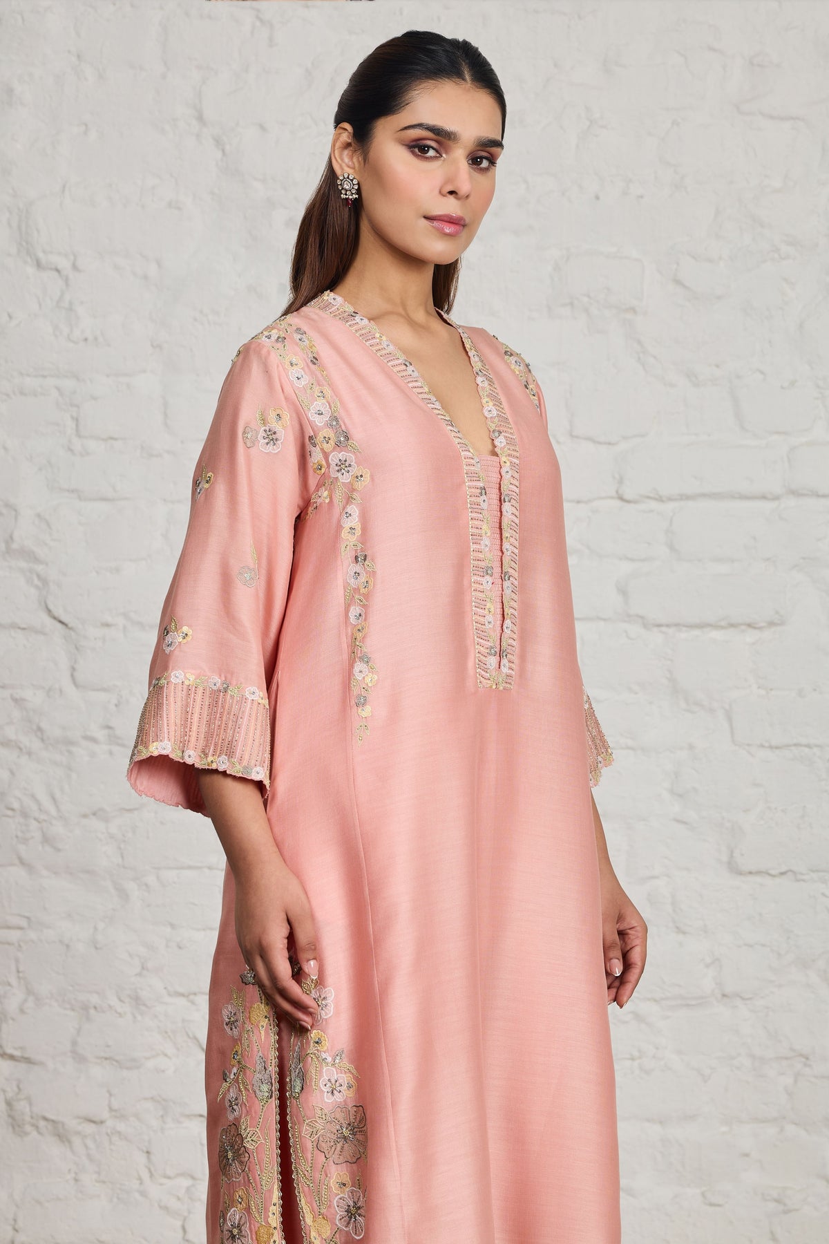 Fern Kurta Peach Pink Set