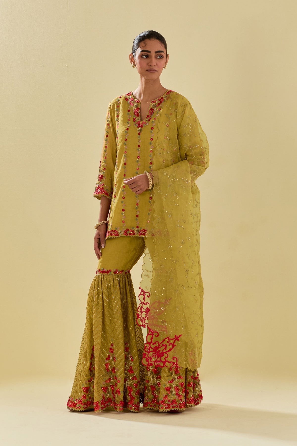 Yellow Sharara Set