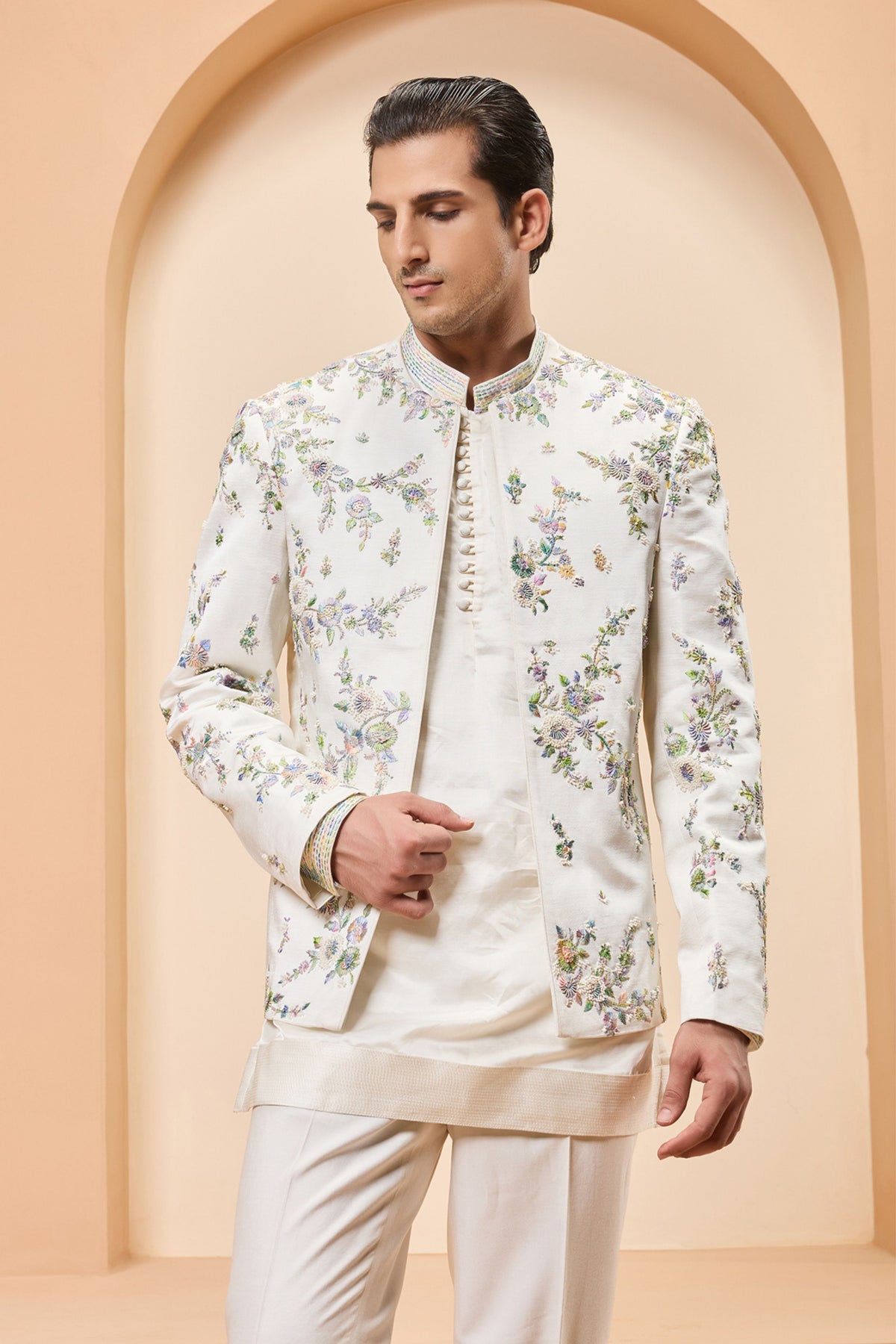 Ivory Open Bandhgala Set