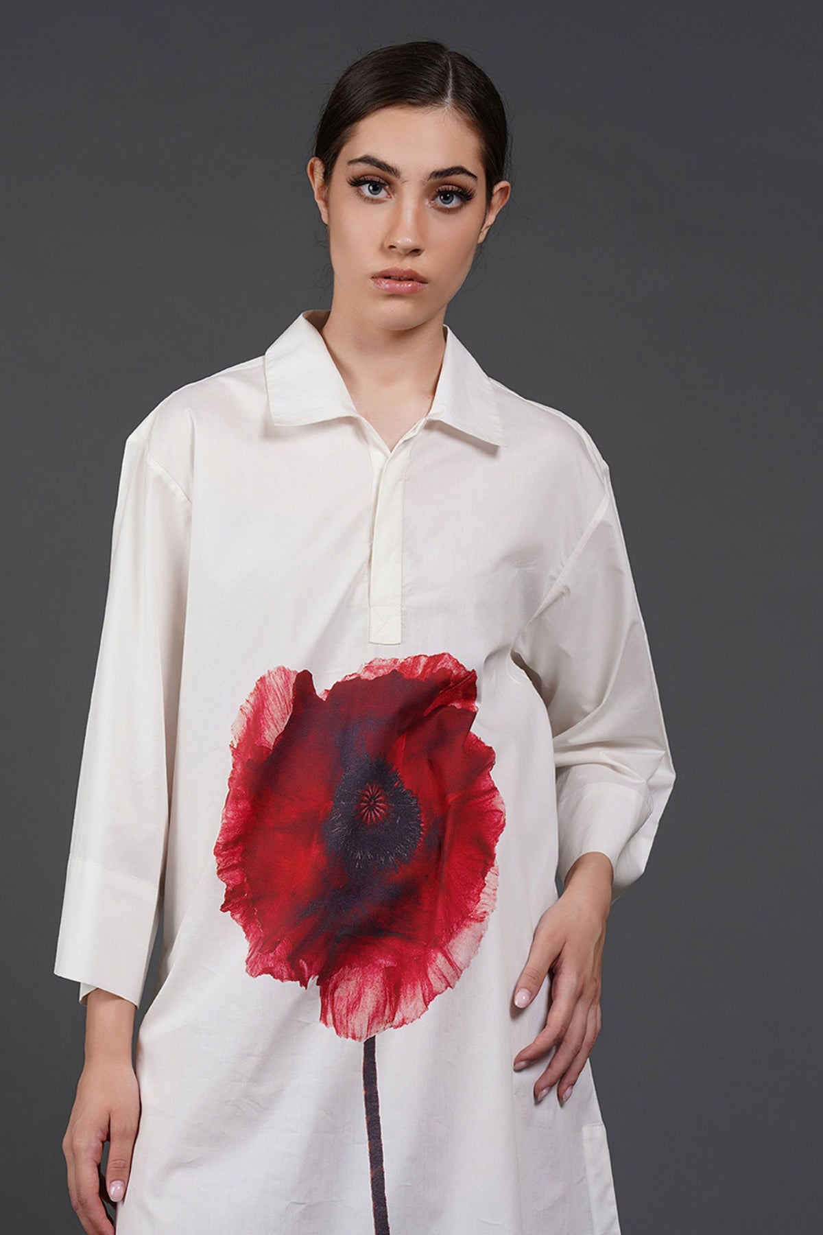 Offwhite Front Digtal Print Dress