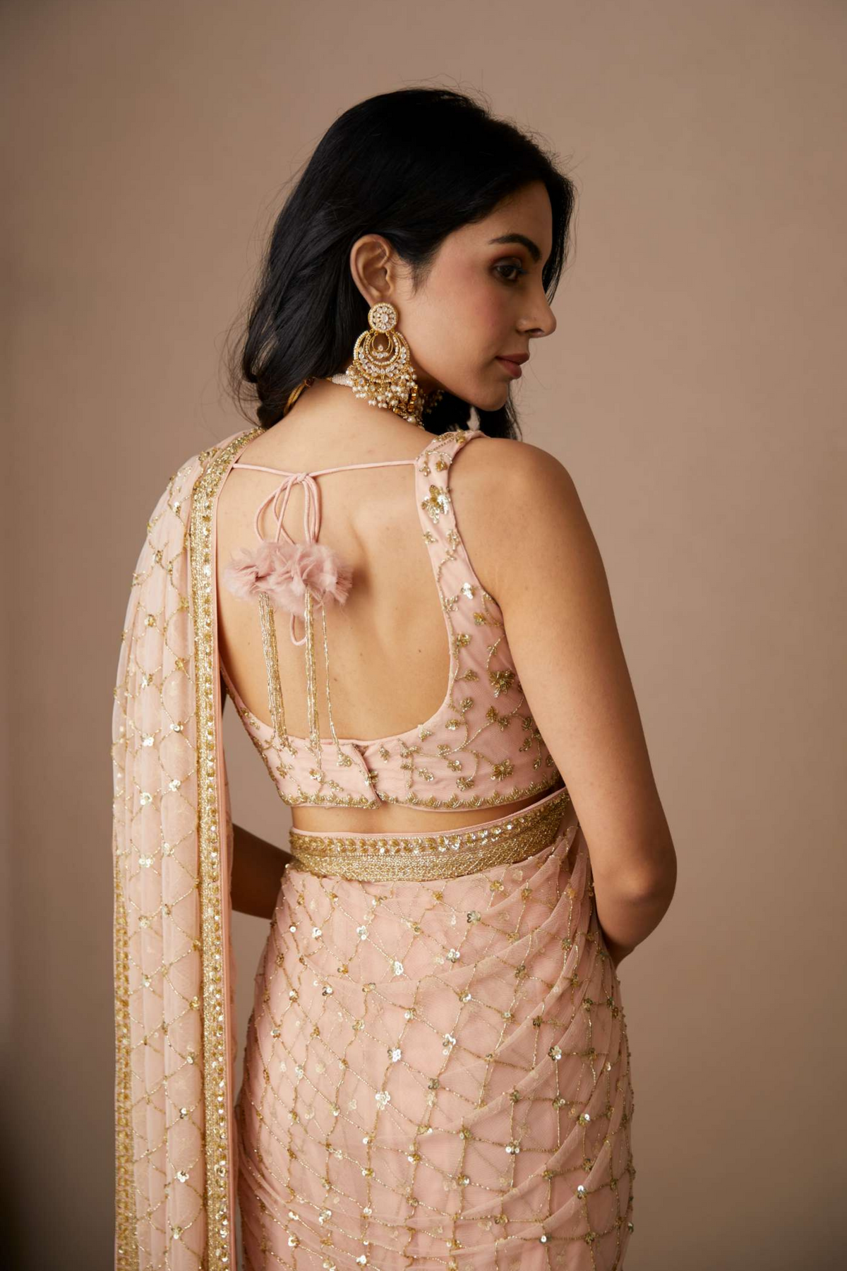 Blush Pink Saree Set