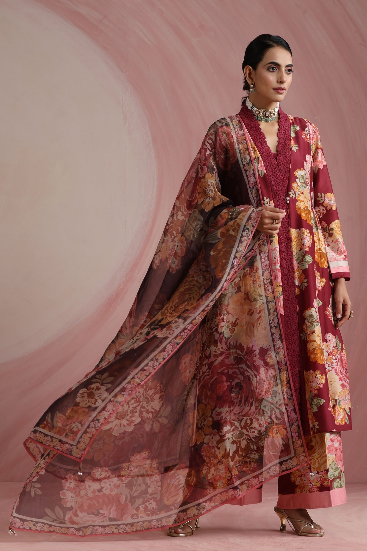 Burgundy Kurta Set