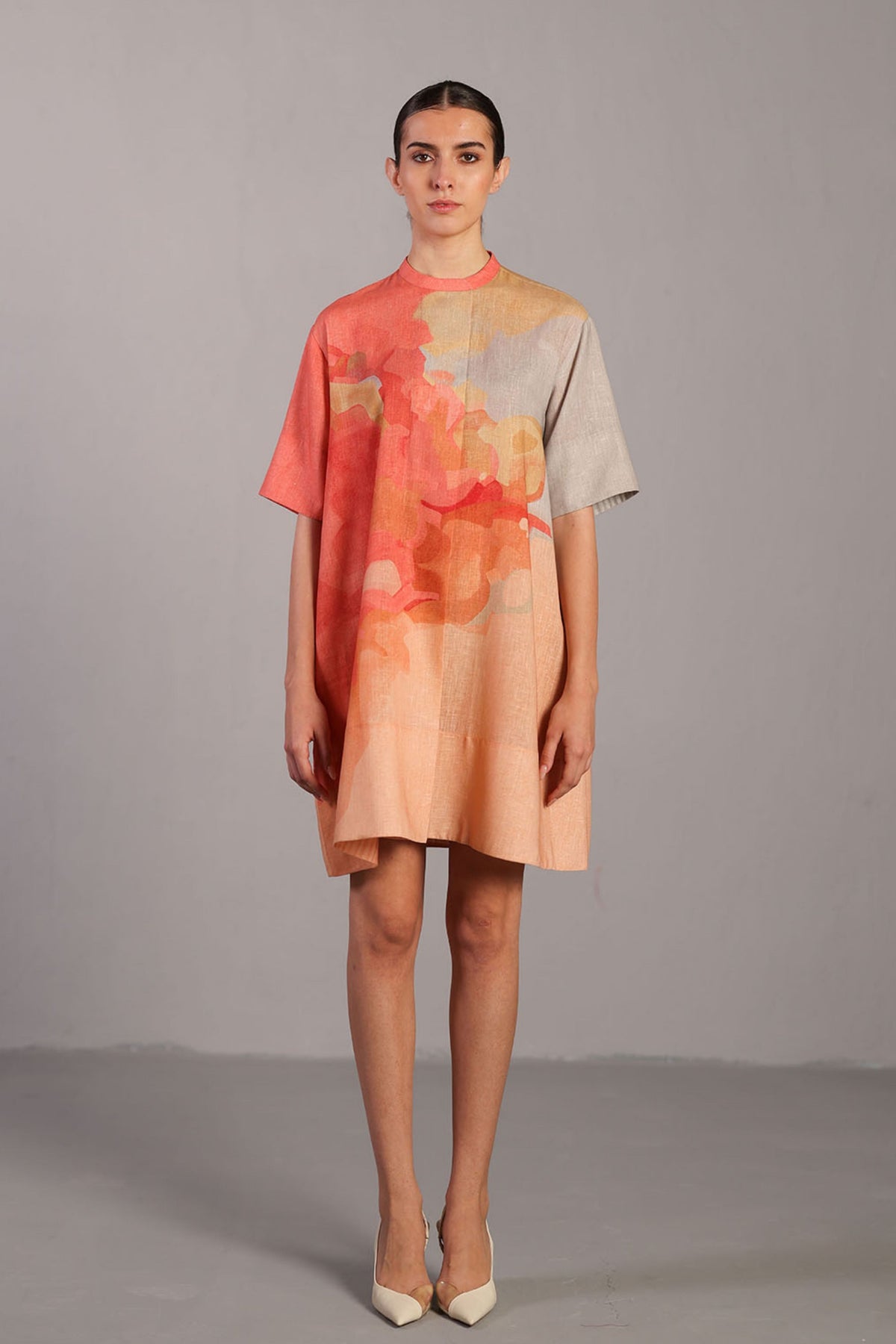 Diffuse Peach Short Dress