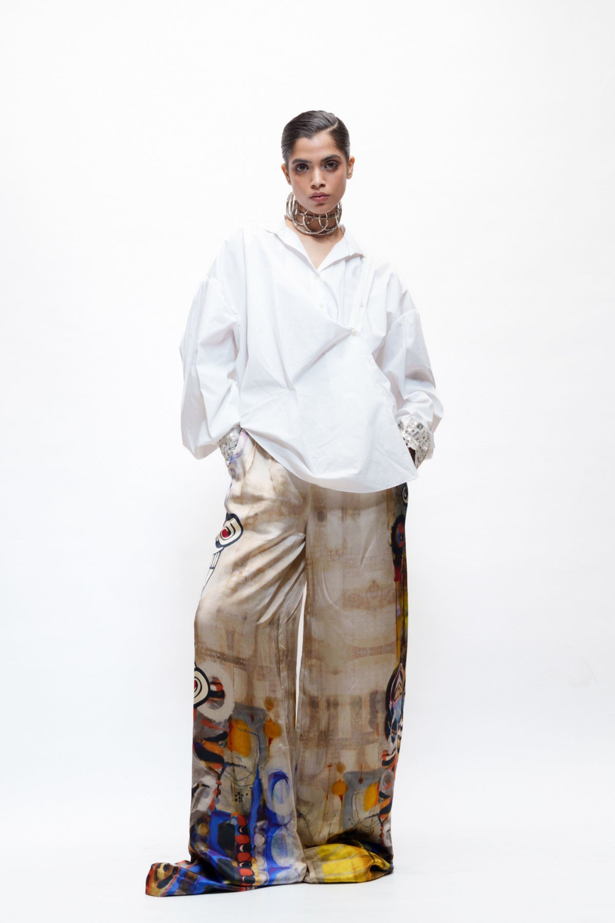 Embroidered Cuff Shirt