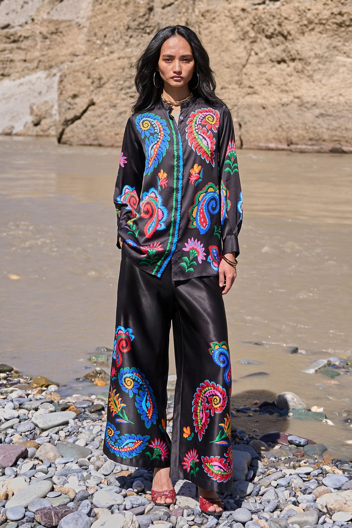 Multicolour Paisley Pant Set