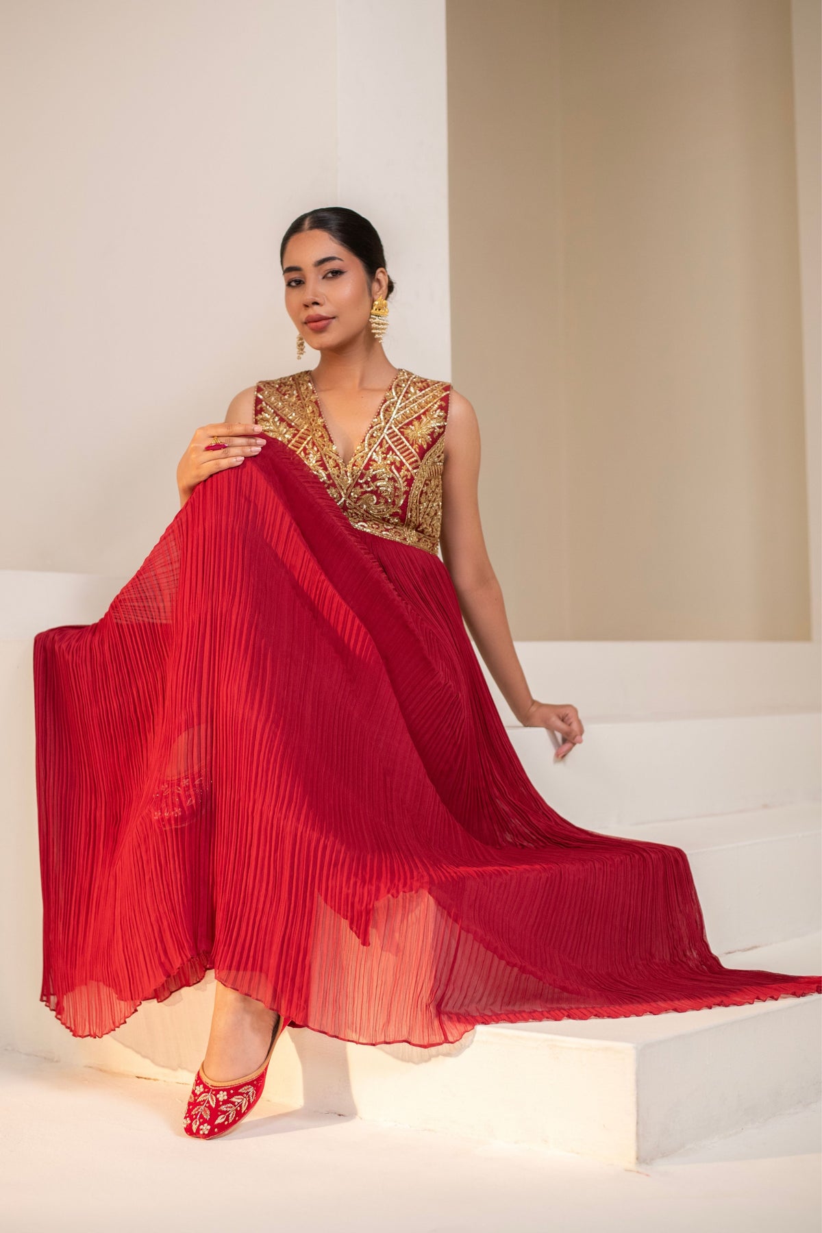 Maroon Wine  Embellished Anarkali