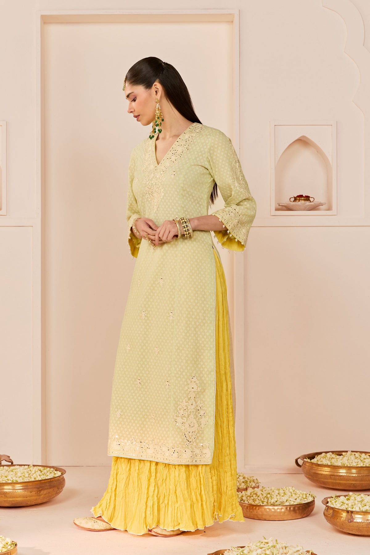 Ruhani Mint Green Skirt Set