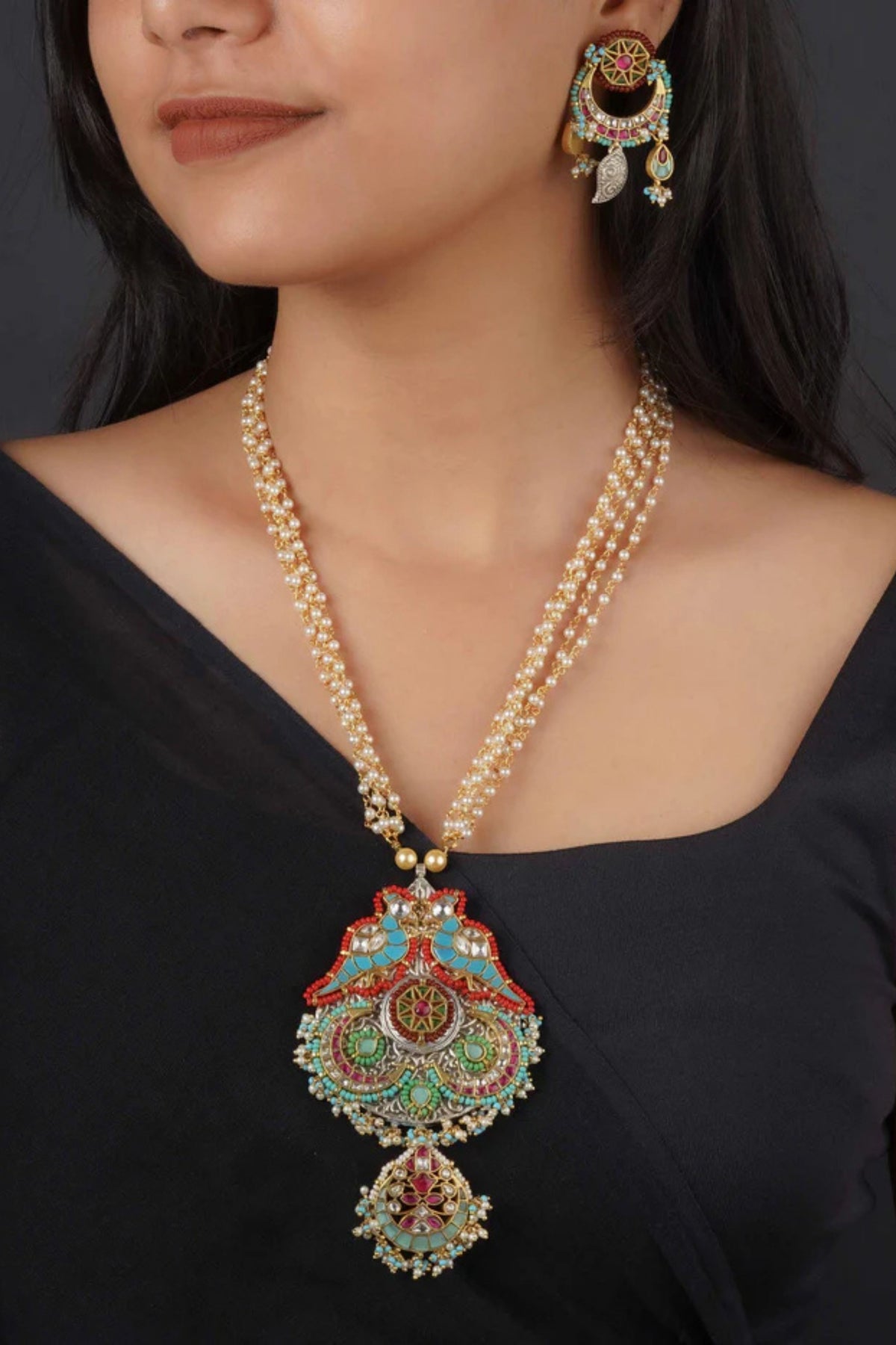 Multicolor Tribal Necklace Set