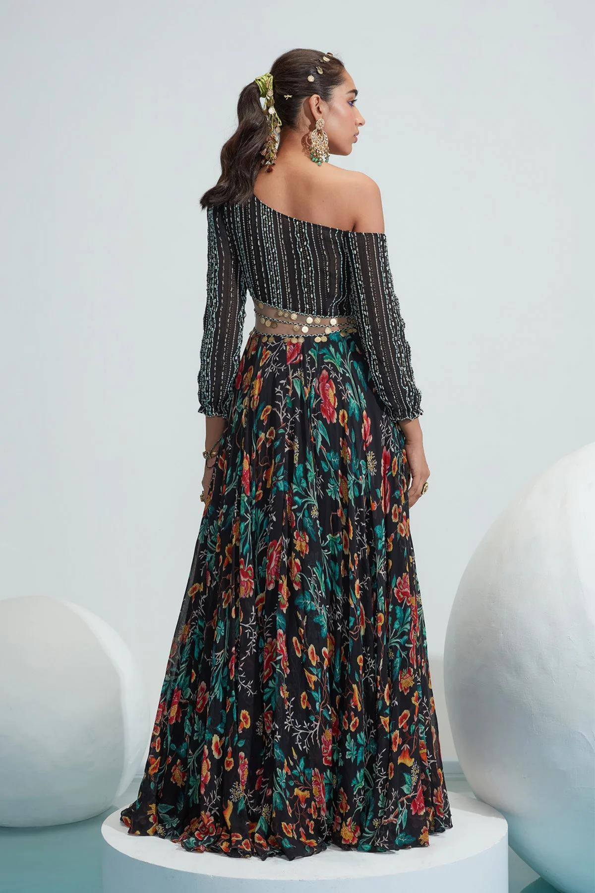 Murad Black Embroidered Anarkali