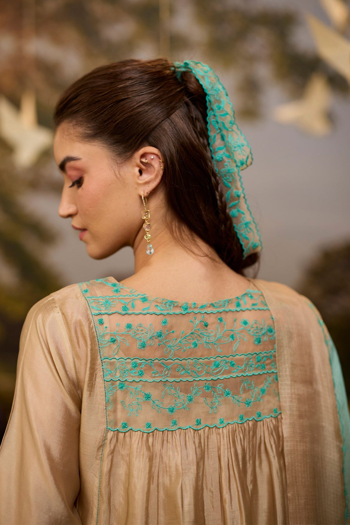 Woodland Stories Embroidered Beige Kurta Set