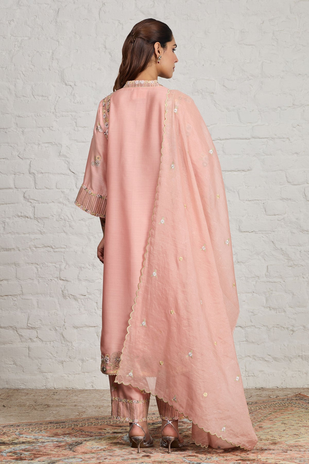 Fern Kurta Peach Pink Set