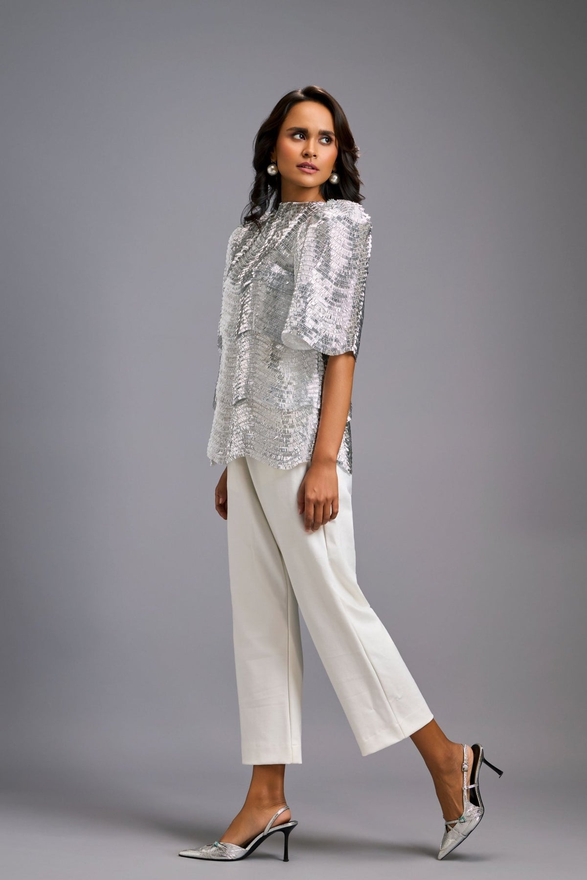 Sculptural Silver Co - ord Set - Deepika Arora - Elahe