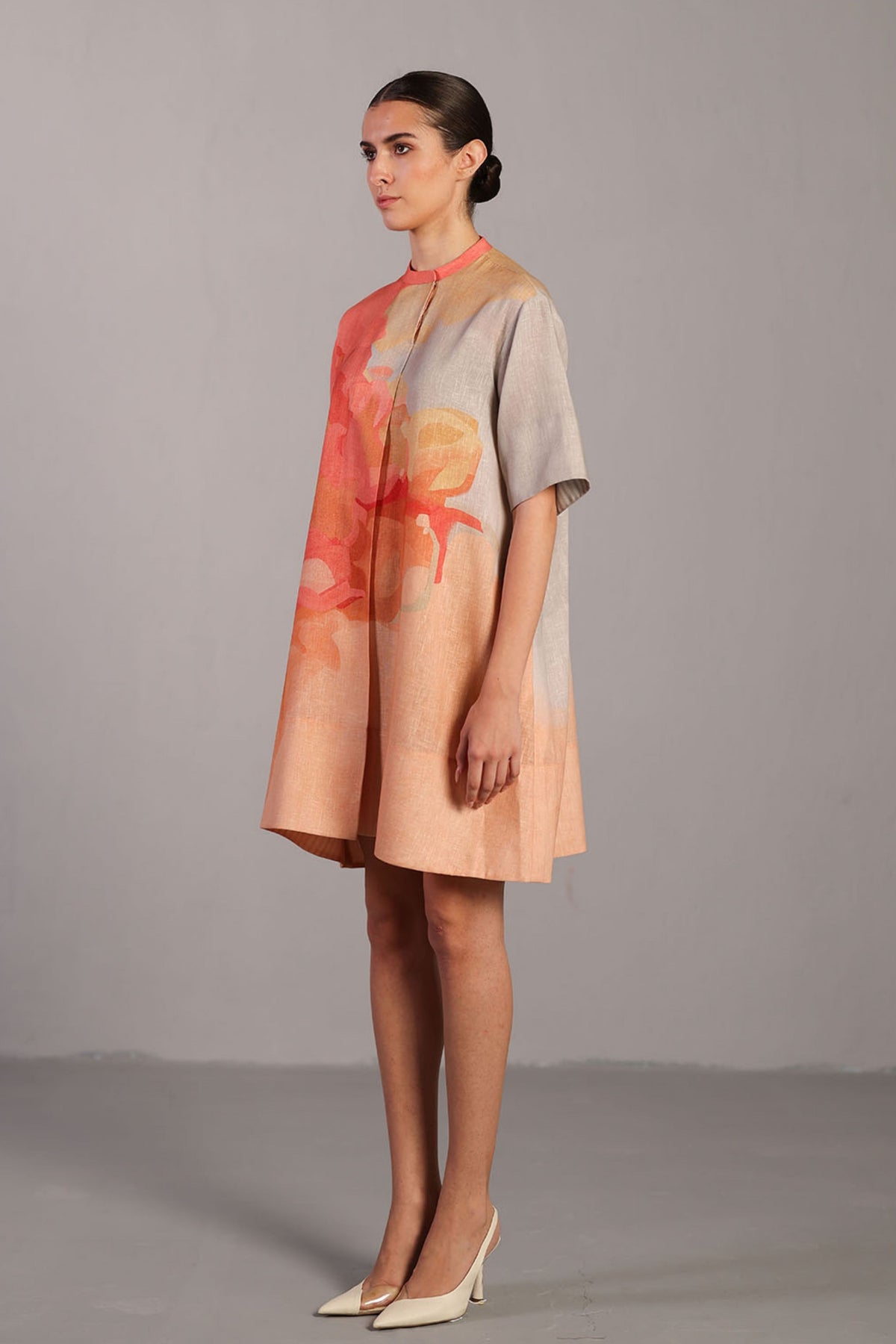 Diffuse Peach Short Dress